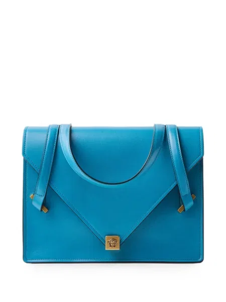 Bőr kézitáska Versace kék