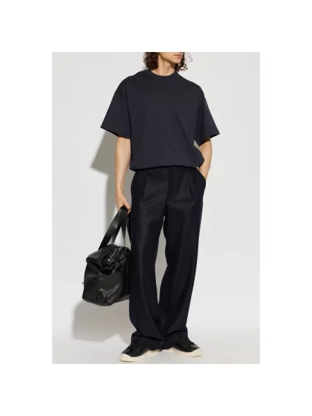 Koszulka Jil Sander z nadrukiem niebieska