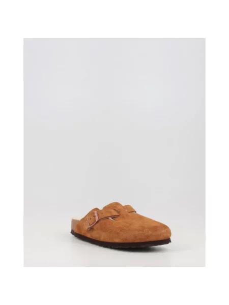 Klapki Birkenstock zamszowe brązowe