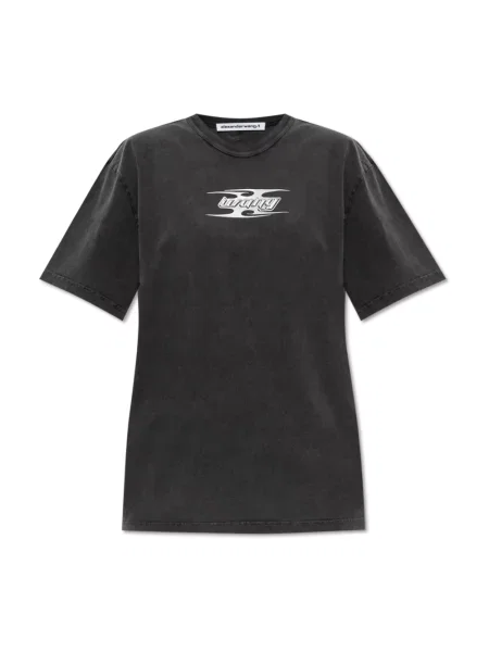 Koszulka T By Alexander Wang z logo szara