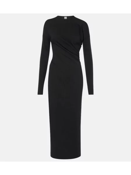 Rochie midi Toteme din jerseu până la genunchi de costum negru