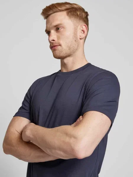 T-shirt z prążkowanym Okrągły dekolt w Zestaw 2 szt. Ragman