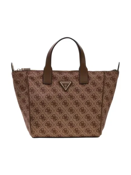 Guess Torebka Adrian Logo Travel brązowy