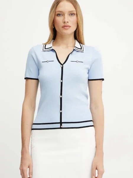 Пуловер Morgan MTOI от лека материя MTOI синьо