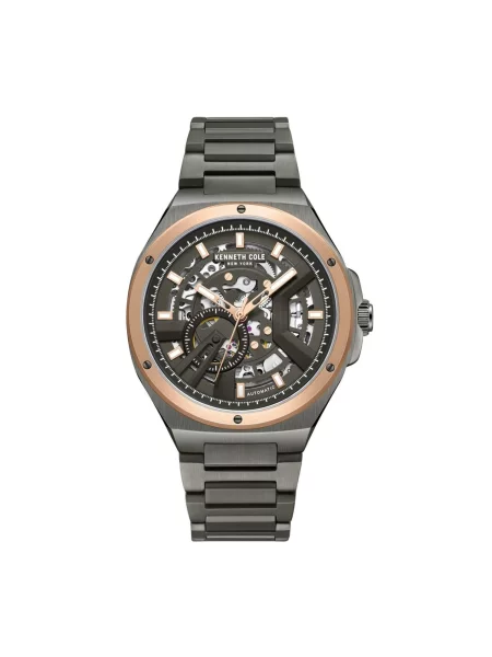 Kenneth Cole Analogové hodinky Automatic watch Automatic Steel Round tmavě šedá