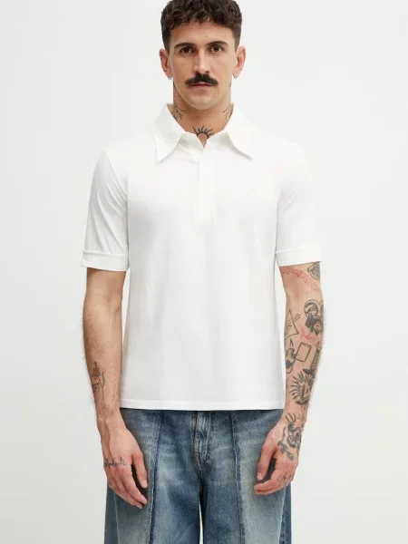 Tricou polo Mm6 Maison Margiela alb