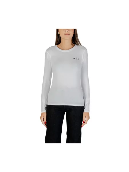 Kryształ górski top Armani Exchange z długim rękawem czarny