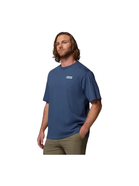 Koszulka Columbia z nadrukiem z krótkim rękawem niebieska