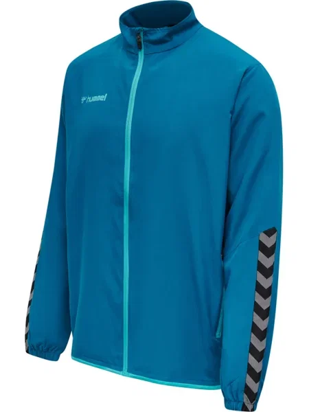 Hummel Športová bunda Authentic tyrkysová / petrolejová / čierna biela