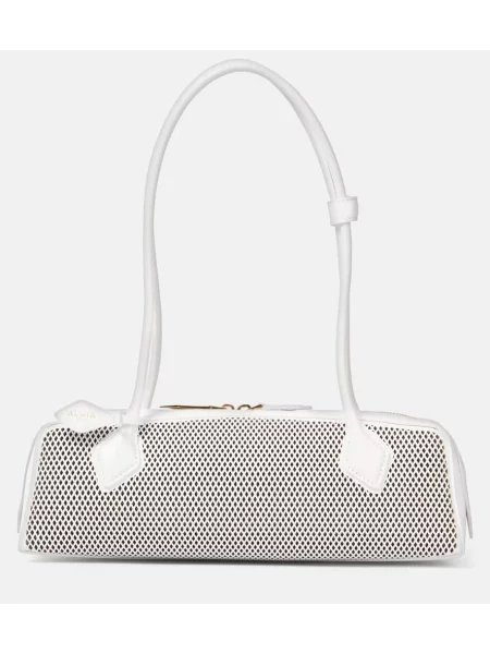 Usnjena torbica Alaia bela