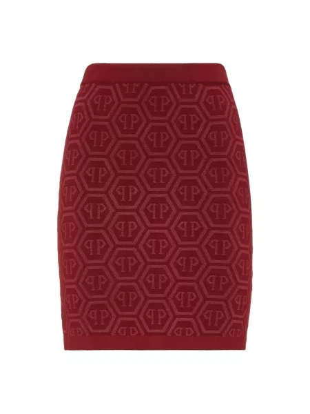 Dzianinowa spódnica mini Philipp Plein czerwona