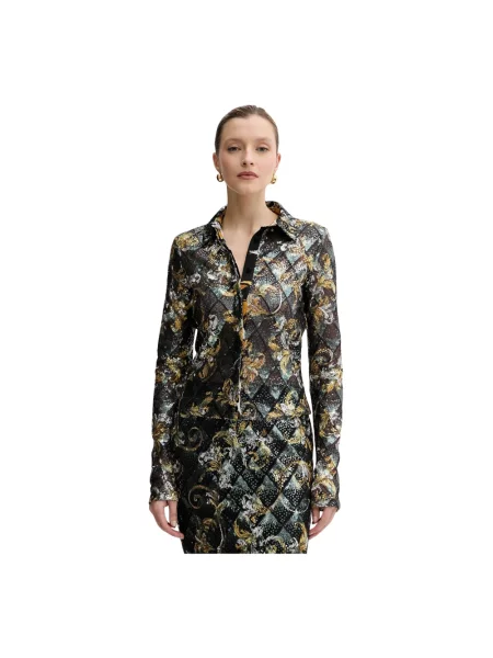 Versace Jeans Couture koszula slim z kołnierzykiem klasycznym czarny
