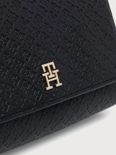 Tommy Hilfiger чанта crossbody дамска от имитация на кожа черно