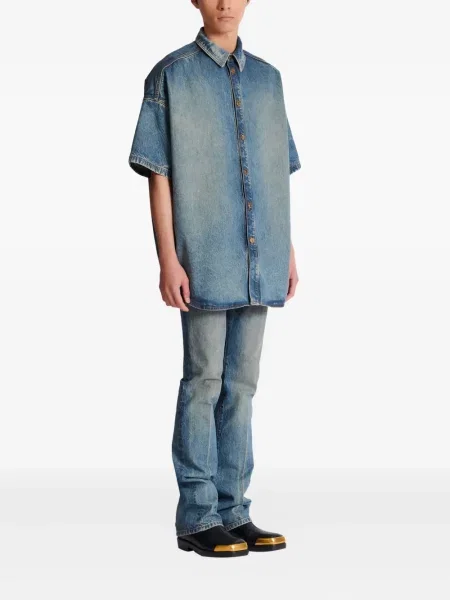 Cămașă Balmain scurtă albastru