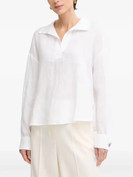 Lung cămașă Armani Exchange de in alb