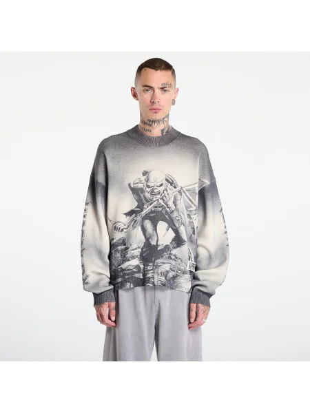 Pulover REPRESENT x Iron Maiden Trooper Knit Sunfade Grey L gri