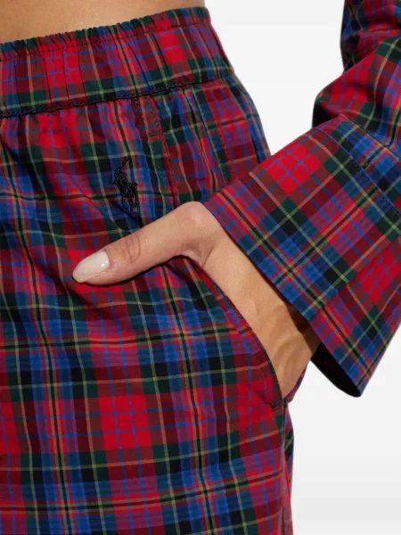 Tricou polo Polo Ralph Lauren cu broderie din dantelă în carouri albastru