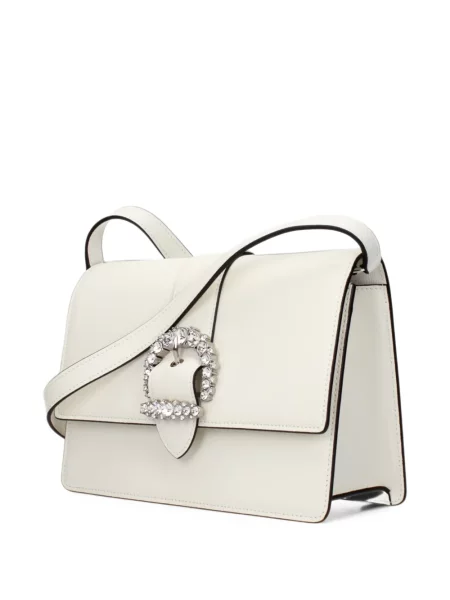 Body Jimmy Choo din piele cu cataramă alb