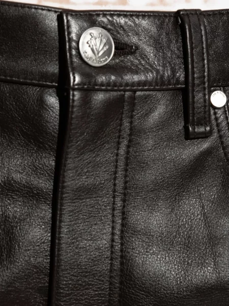 Pantaloni Rag & Bone din piele maro