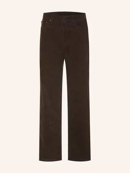 Carhartt Wip Kordové Kalhoty Aaron Regular Tapered Fit tmavě hnědá