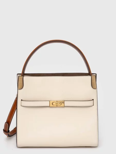 Geanta de piele Tory Burch din piele bej