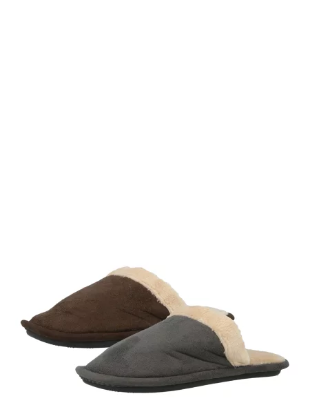 Trendyol Papuci de casă crem / maro închis gri