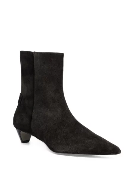 Cizme scurte Allsaints din piele de căprioară negru
