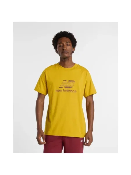 Koszulka New Balance Sport Essentials Speckle Logo krótki rękaw S żółty