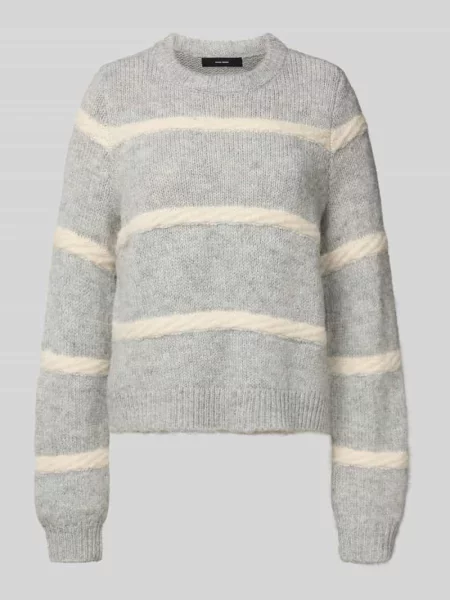 Sweter z dzianiny o kroju regular fit z dodatkiem wełny model ‘ZADA’ Vero Moda