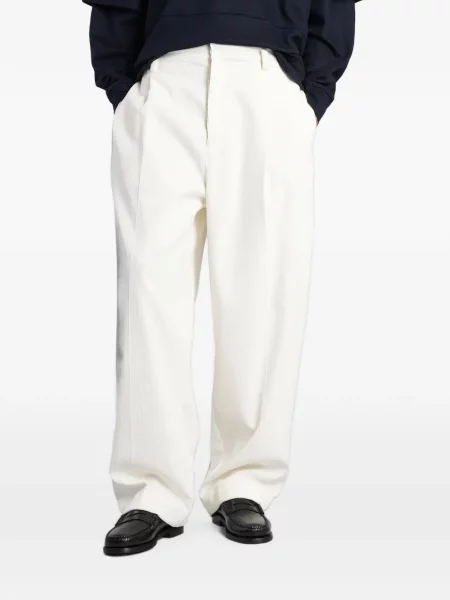 Pantaloni Darkpark de catifea cord alb