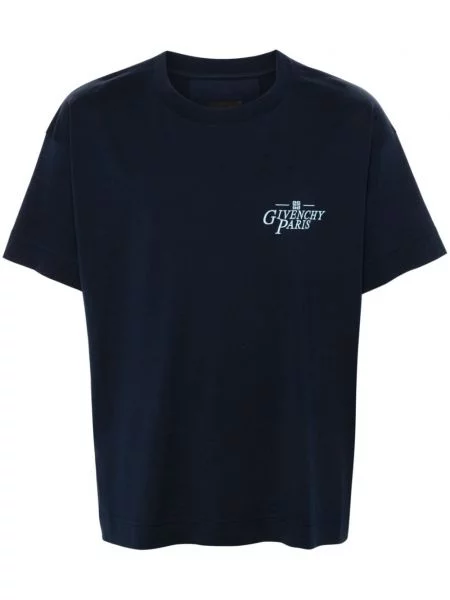 Tricou Givenchy cu broderie albastru