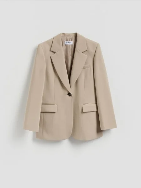 Reserved Однобортний блейзер бежевий
