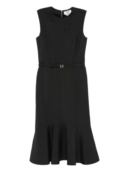 Rochie Fendi de lână de costum negru