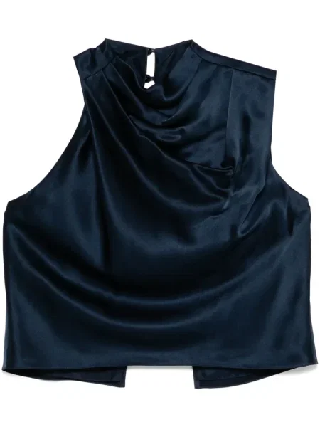 Top Michelle Mason z odkrytymi plecami niebieski