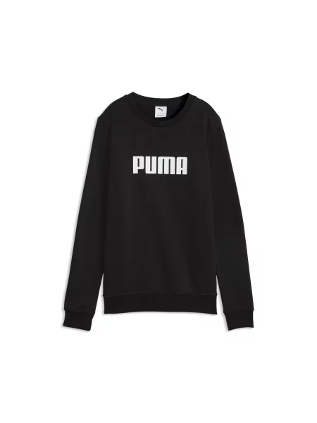PUMA Bluza z okrągłym dekoltem Essentials Logo Crew Odzież XXS czarny