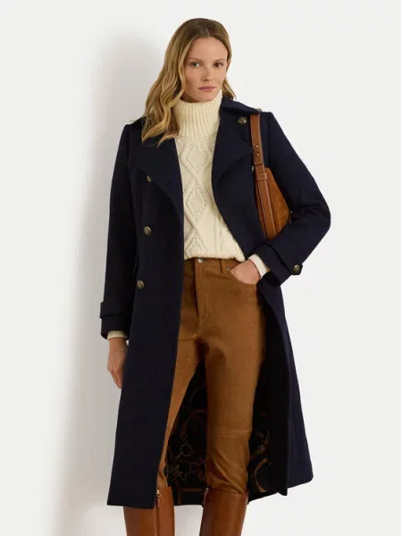 LAUREN RALPH LAUREN Vilnonis paltas Tamsiai mėlyna