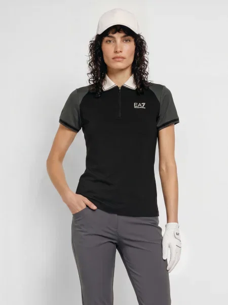 Emporio Armani Funkční Polokošile černá / tmavě šedá bílá