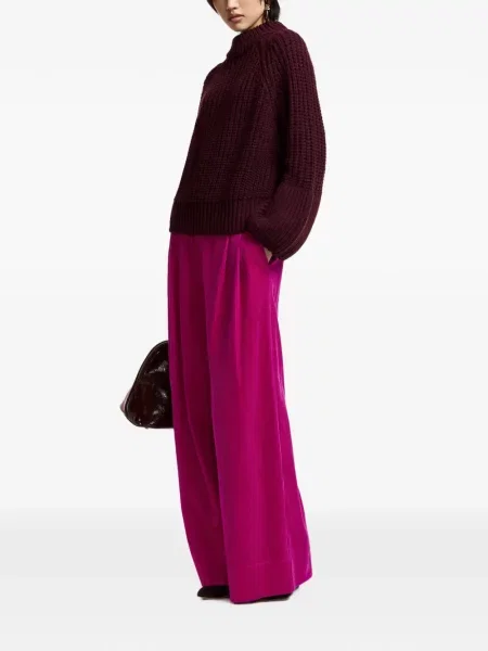 Pantaloni Essentiel Antwerp de catifea cord roz