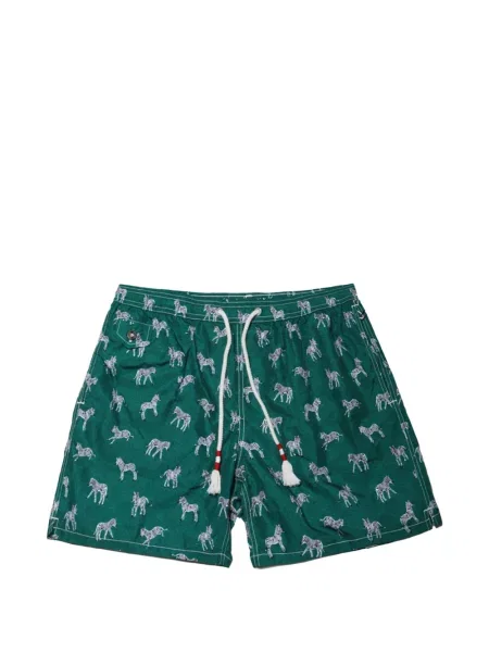 Slip de baie Mc2 Saint Barth cu imagine cu model zebră verde