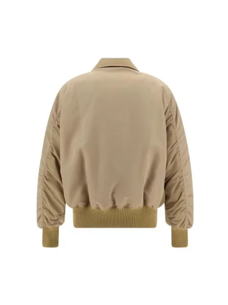 Lniany kurtka bomber Palm Angels beżowy