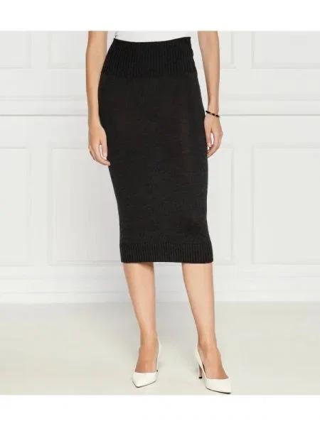 MM De lână fustă gri