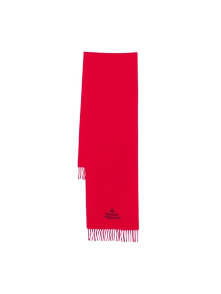 Szal Vivienne Westwood wełniana z logo czerwona