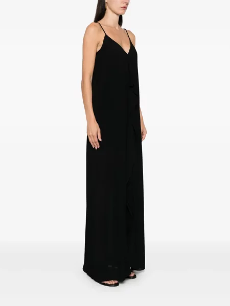 Oblekové maxi maxi šaty Jil Sander Pre-owned černé