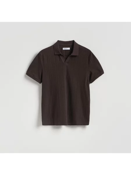 Reserved polo tričko tmavě hnědá
