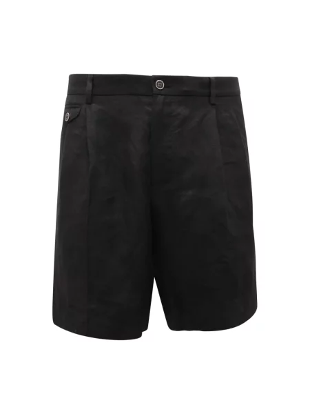Lniane bermudy Dolce And Gabbana czarne