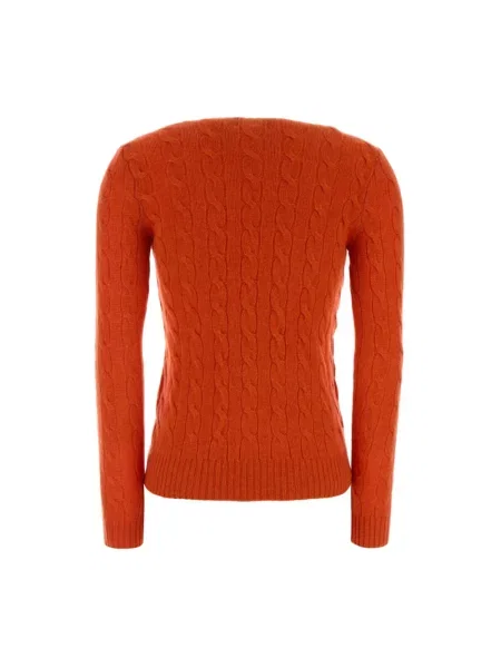 Sweter Polo Ralph Lauren wełniany pomarańczowy