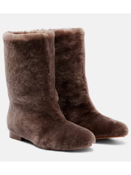 Botine Gabriela Hearst din piele de oaie maro