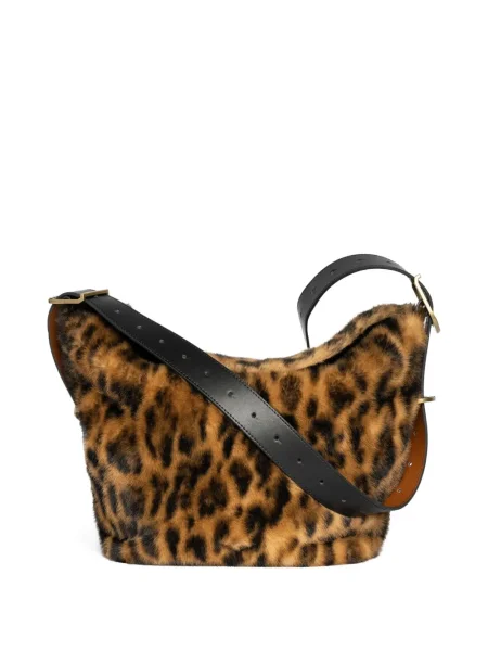 Geantă Zadig&voltaire cu imagine cu model leopard maro