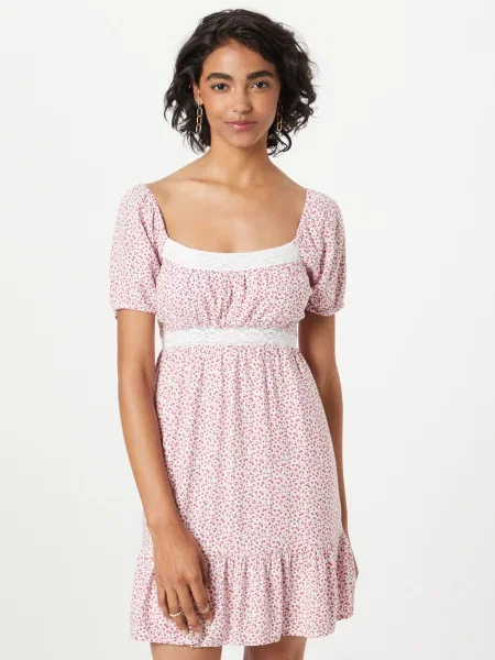 HOLLISTER Rochie / roșu / verde iarbă alb