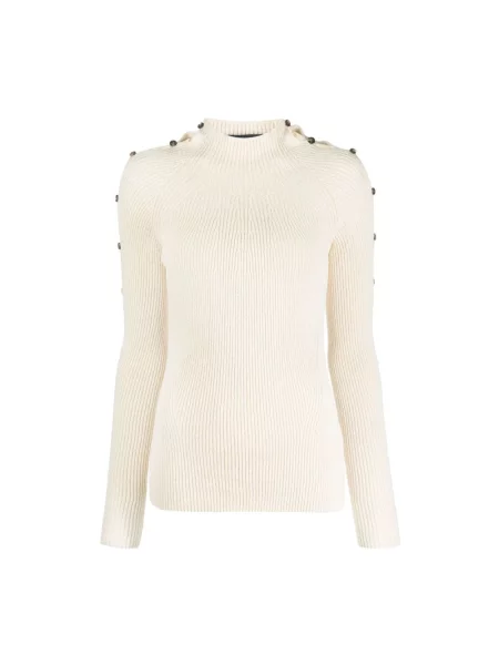 Dzianinowy sweter z golfem Proenza Schouler beżowy